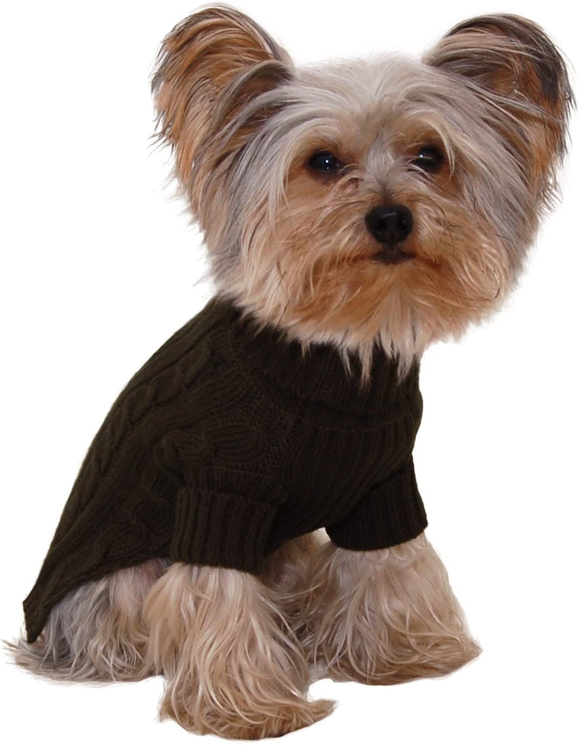 Turtleneck Dog Sweater Olive Green Size #08