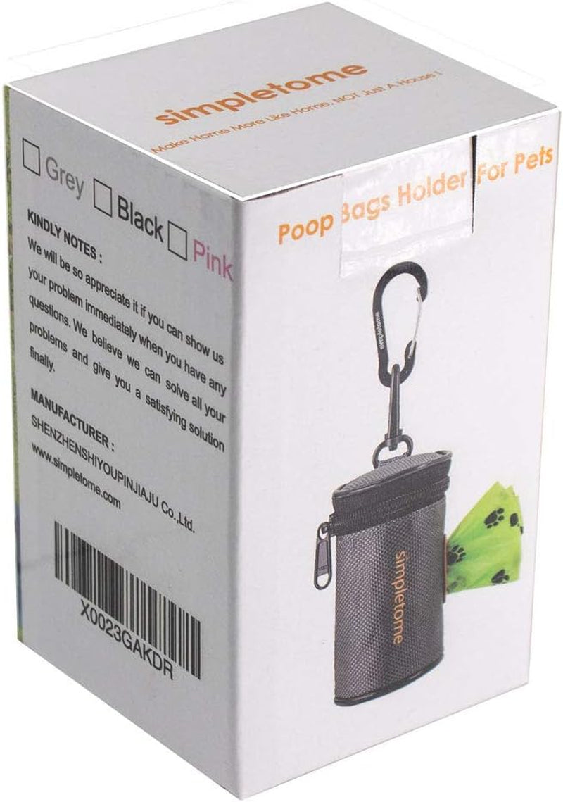 Dog Waste Bag Dispenser for Leash Belt Waterproof 1680D Oxford YKK Zipper (Grey)