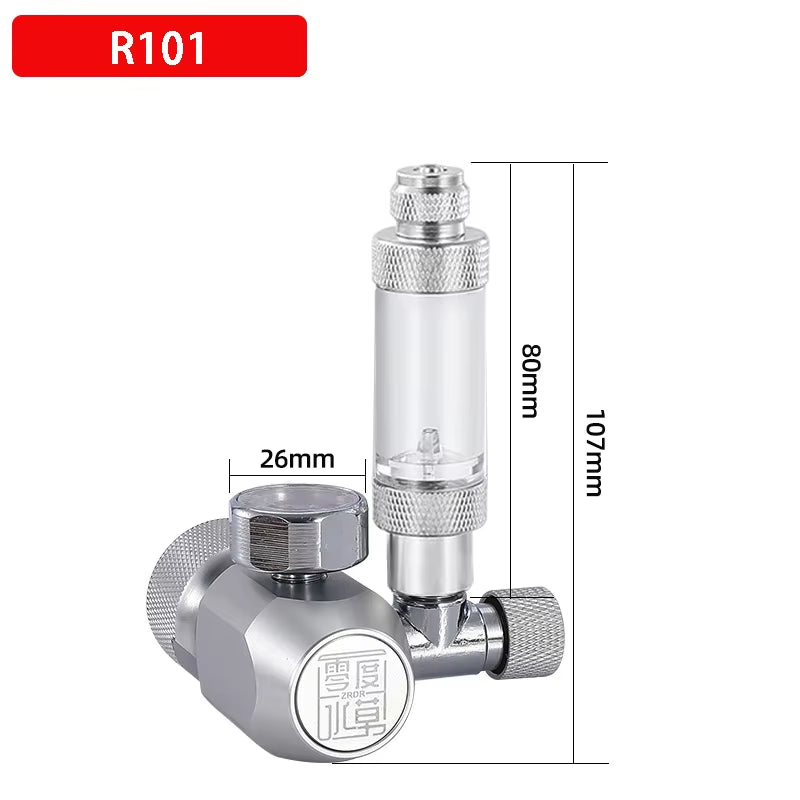 DIY Aquarium CO2 Regulator Solenoid Valve Kit Check Valve Fish Tank CO2 Control Pressure System Cylinder Pressure Reducing Valve