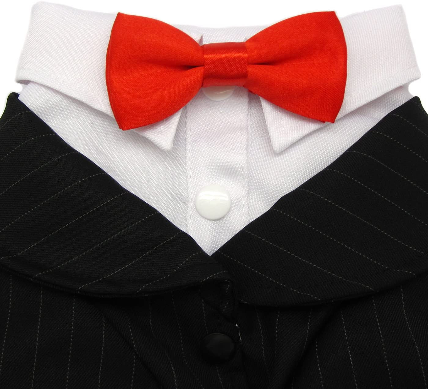 Pet - Oscar Formal Tuxedo with Black Tie and Red Bow Tie - Color: Black, Size: Small