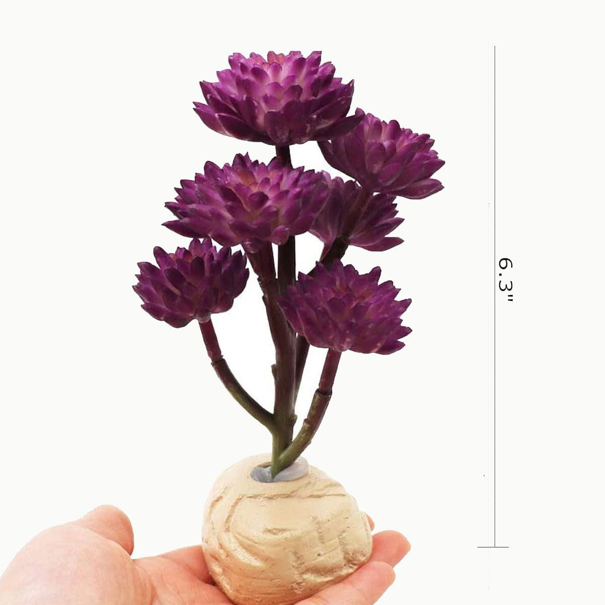 Reptile Plants Artificial Terrarium Plants Reptile Plastic Plants for Reptile Habitats with Base -Purple…