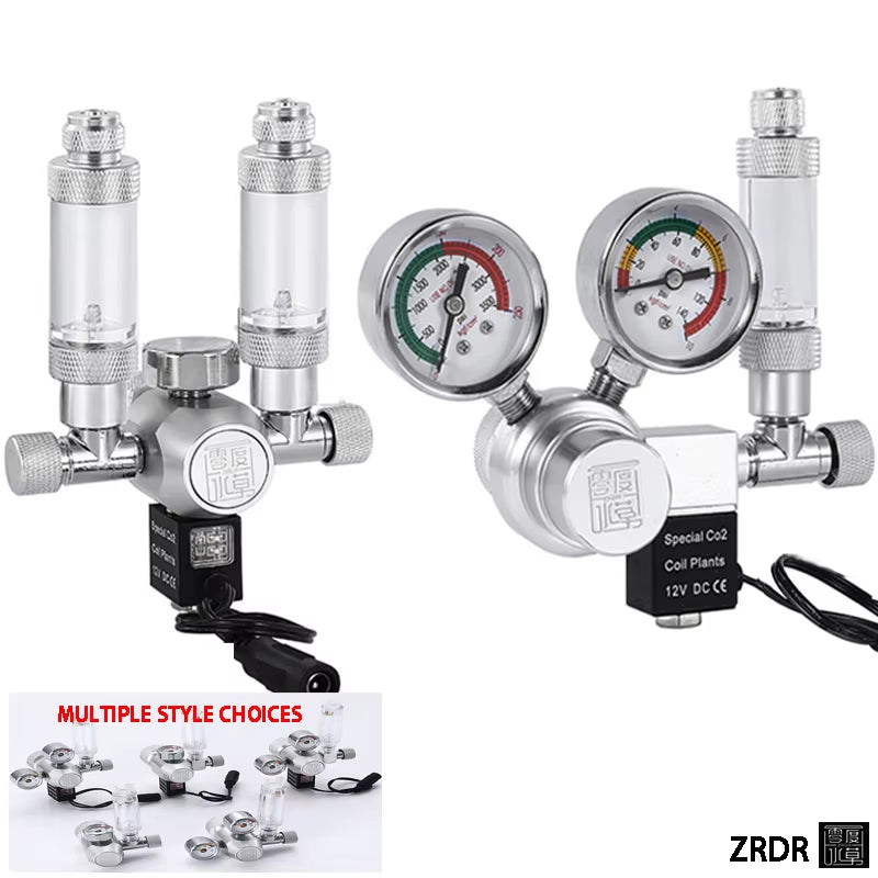 DIY Aquarium CO2 Regulator Solenoid Valve Kit Check Valve Fish Tank CO2 Control Pressure System Cylinder Pressure Reducing Valve