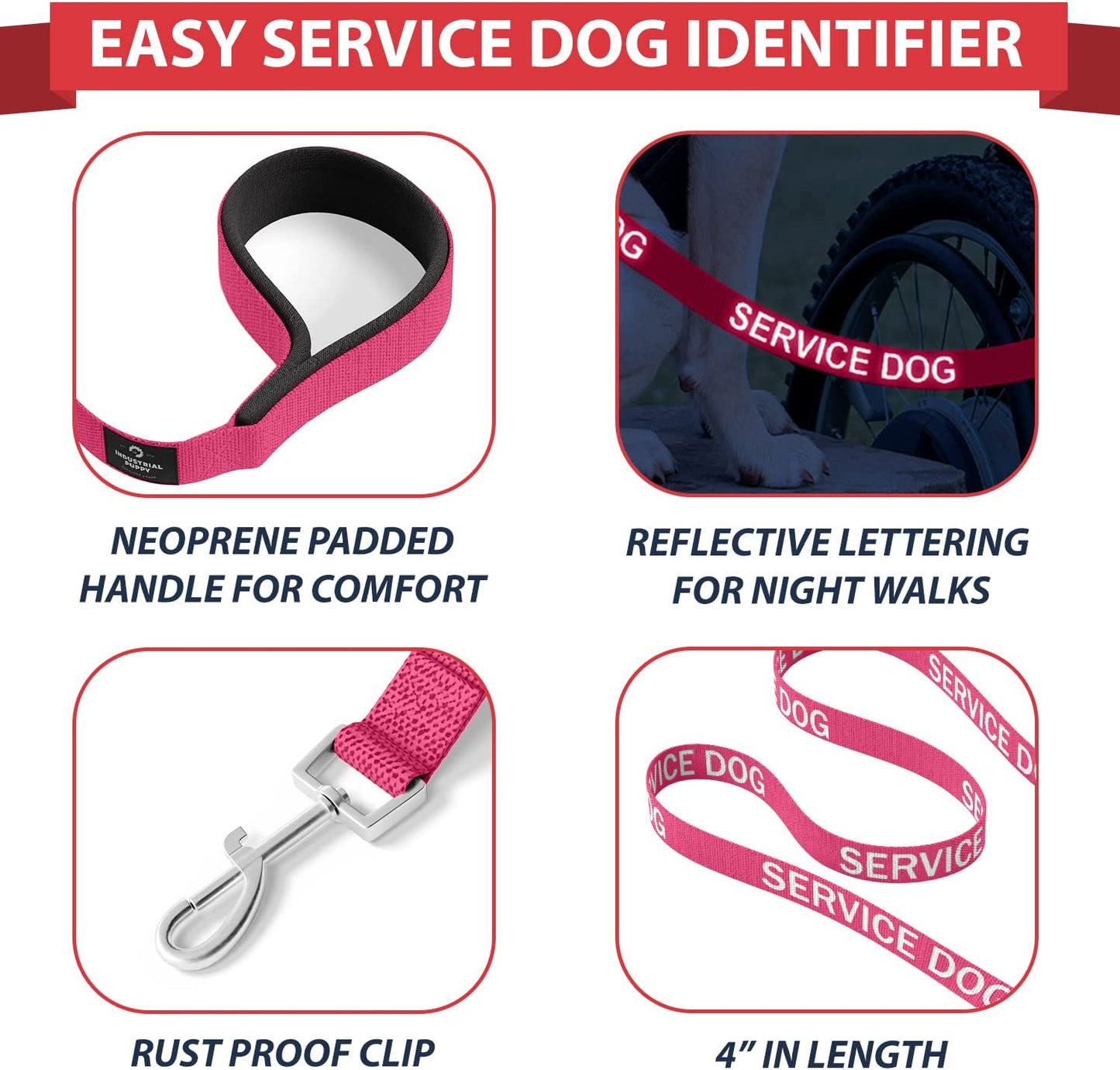 Service Dog Vest & Leash Set - Reflective, Mesh Design, Sizes XXS-XX