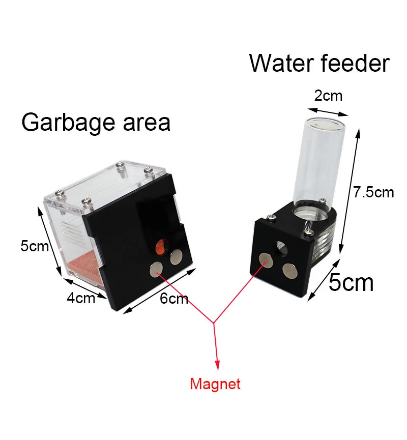 Yellow Soil Ant Farm with External Water Tower and Garbage Area Queen Breeding Area Ant Nest Anthill Castle Ant House Insect Box
