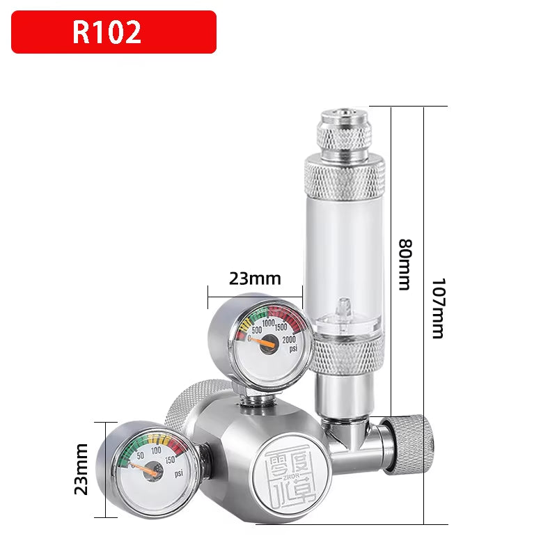 DIY Aquarium CO2 Regulator Solenoid Valve Kit Check Valve Fish Tank CO2 Control Pressure System Cylinder Pressure Reducing Valve