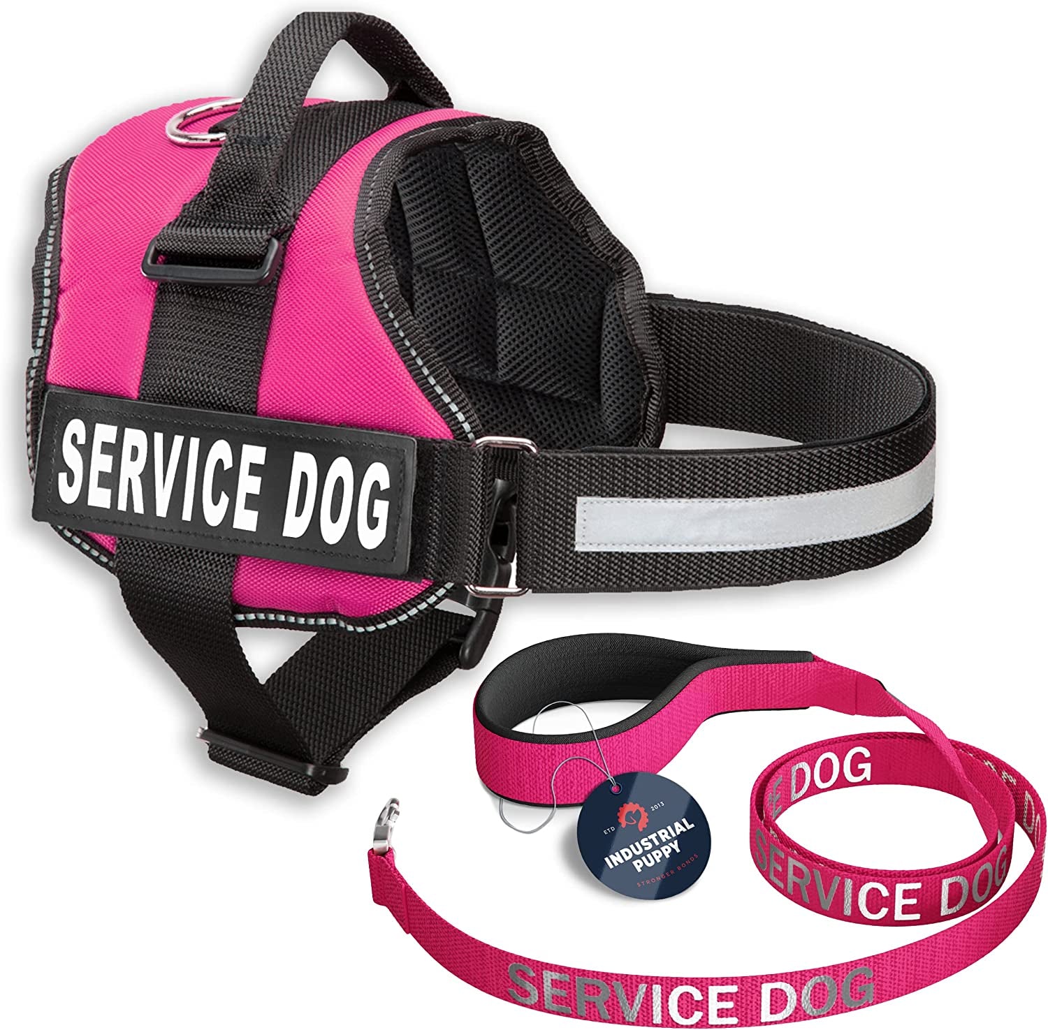 Service Dog Vest & Leash Set - Reflective, Mesh Design, Sizes XXS-XX